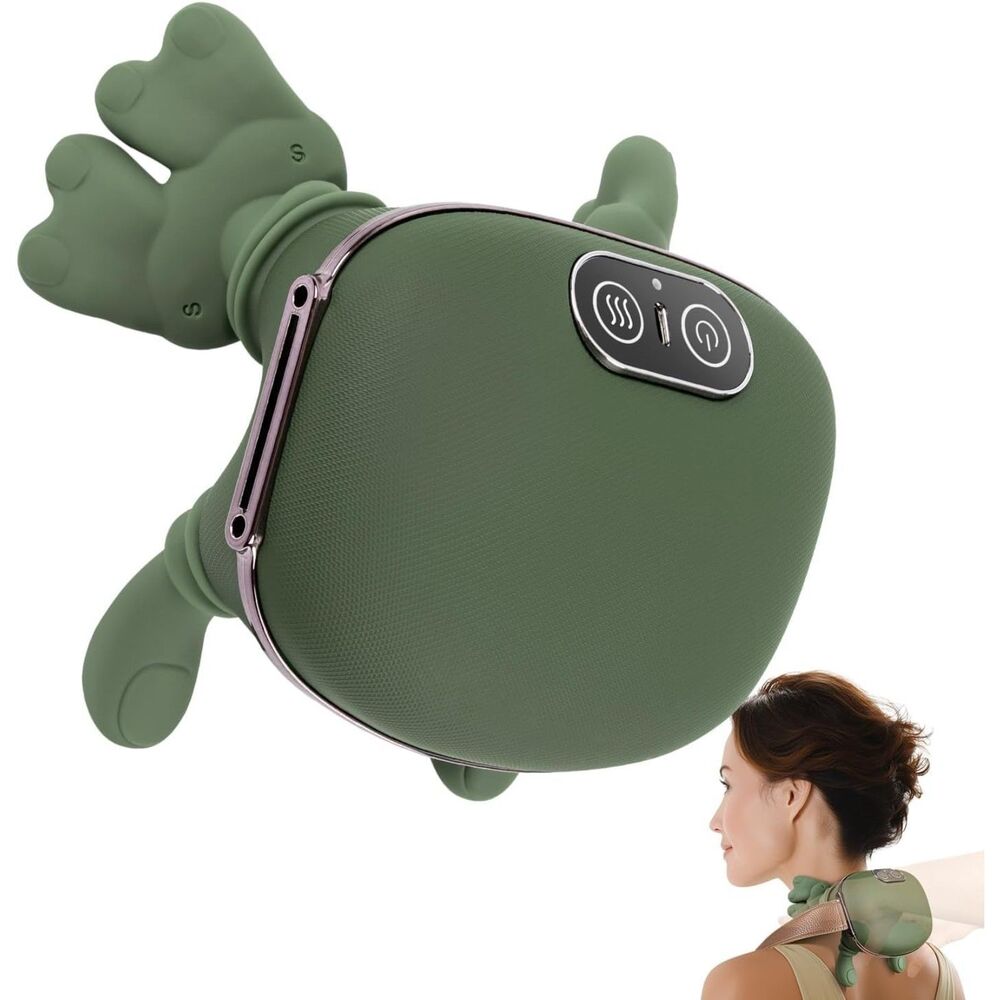 Cordless 4D Heated Neck & Shoulder Massager w/ Hand-Like Kneading NEW massage